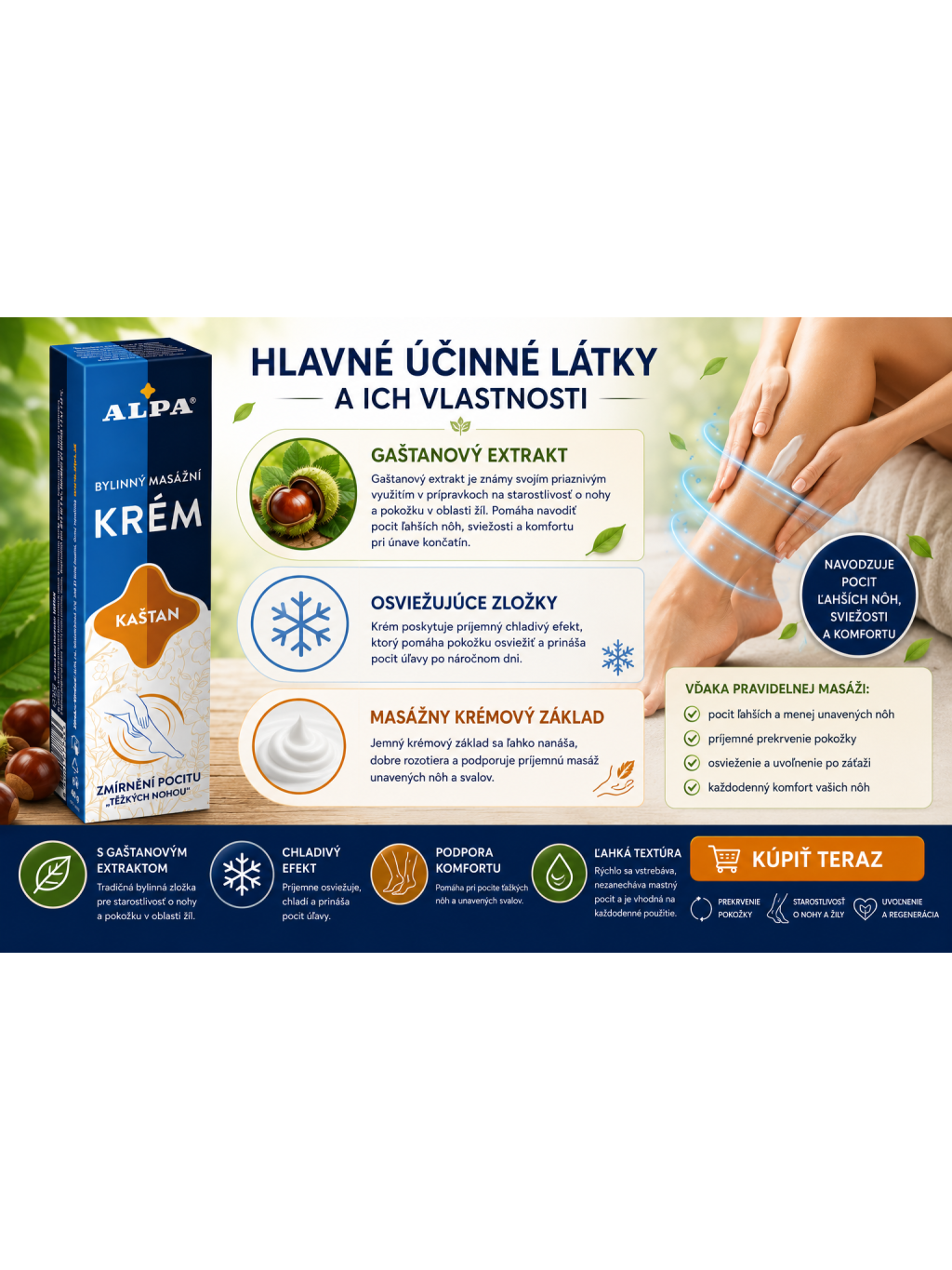 Hlavné účinné látky ALPA Krém Gaštan