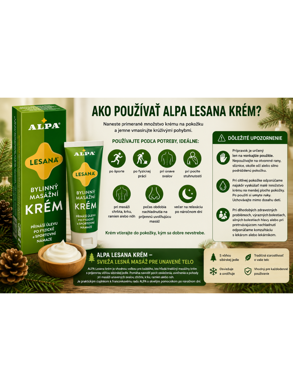 Ako používať ALPA Lesana krém
